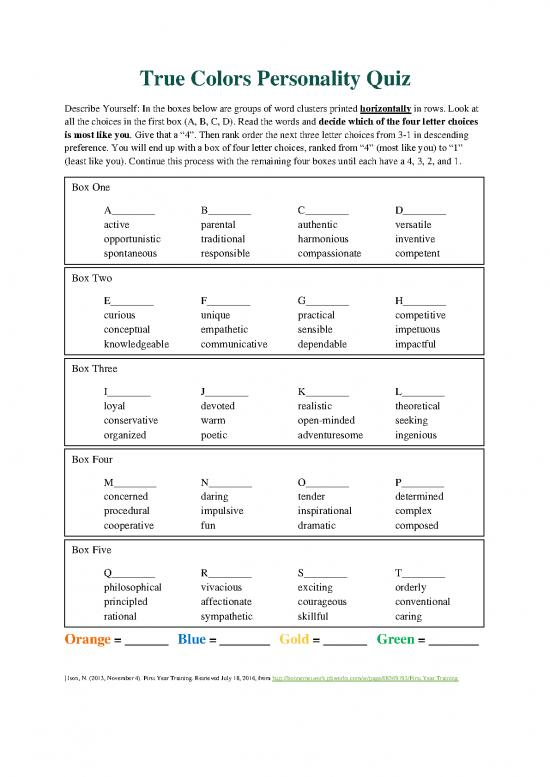 picture_Personality Pdf 96315 | True Colors Quiz
