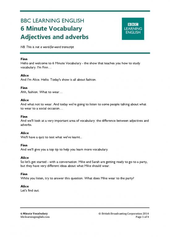 picture_Fashion Pdf 95473 | U2 S2 6min Vocab Adjectives Adverbs