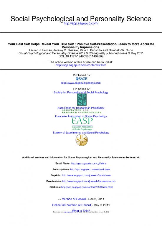 picture1_Personality Pdf 95995 | Your Best Self Helps Reveal Your True Self Positive Self Presentation Leads To More Accurate Personality Updated April 2012