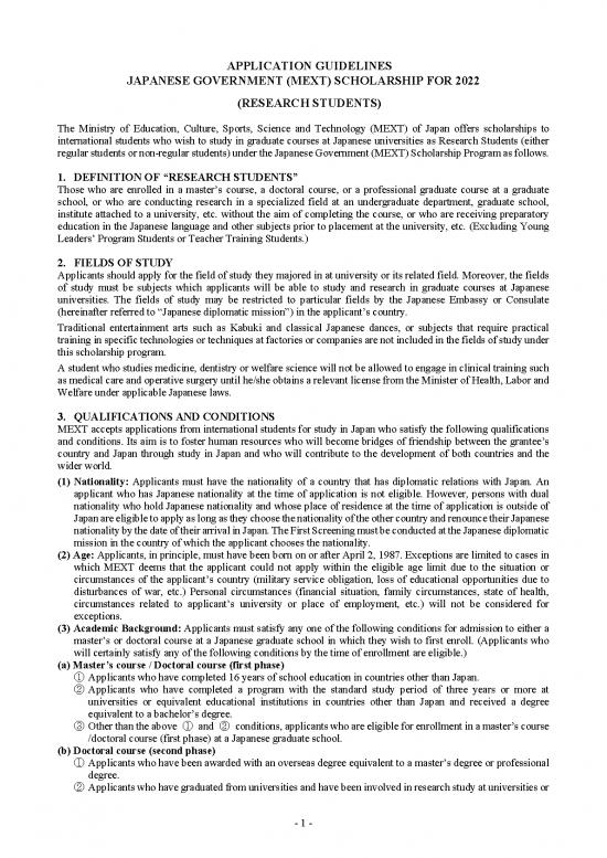 picture_Application Format Pdf 10250 | Application Guidelines Japanese Government (mext) Scholarship For 2022 (research Students) | Beasiswa 2022
