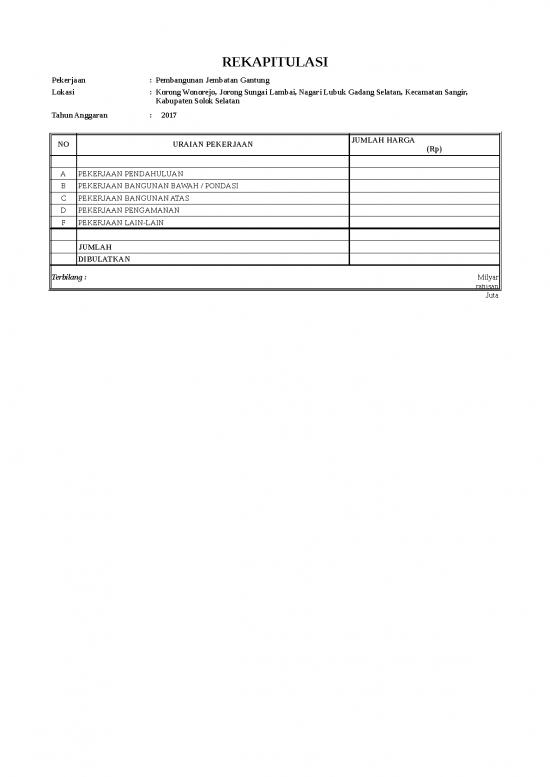 picture1_Excel Sheet Download 10295 | Lampiran  Bill Of Quantity Jembatan | Proyek Sipil & Konstruksi