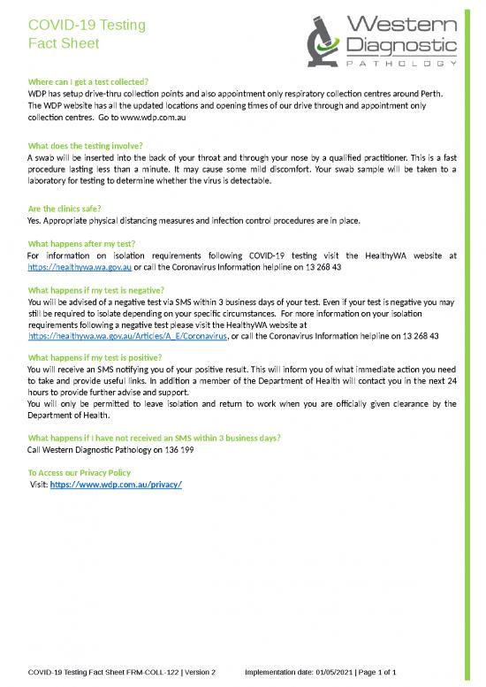 picture1_2020 06 25 Wdp Covid 19 Pcr Testing Factsheet Revision 26012022 | Flyer Template Word