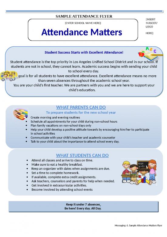 picture_Sample Attendance Matters Flyer | Flyer Template Word