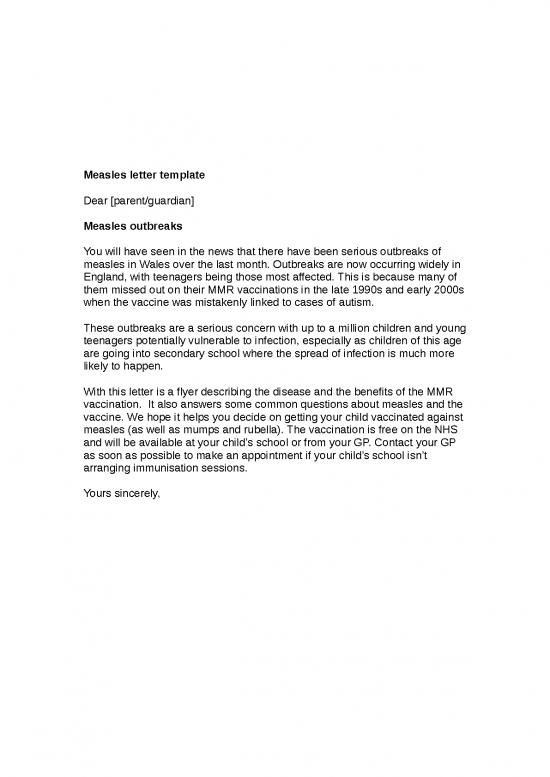 picture1_Measles Letter Template Jy Comments 2 Apr | Flyer Template Word