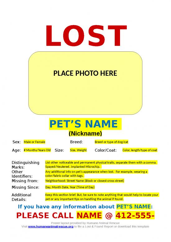 picture1_Ms Word Report Templates Free Download 10316 | 5c45e54de0065627bc954829 Lost Pet Template 2 1 1 | Flyer Template Word
