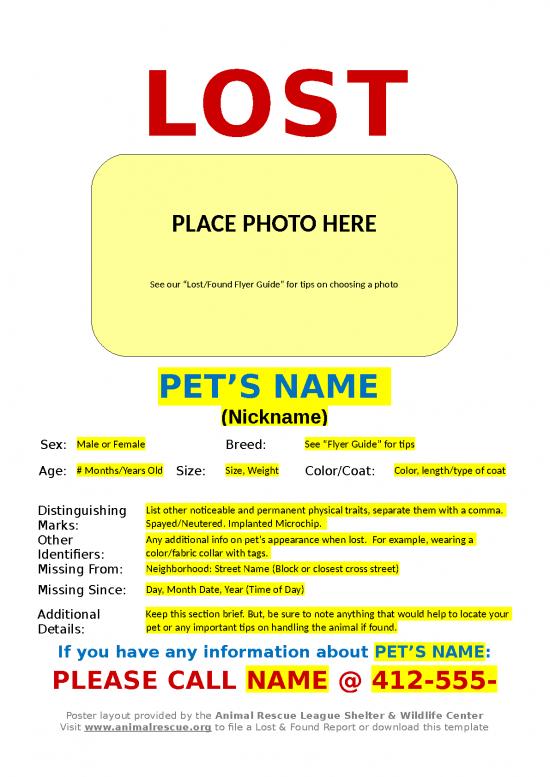 picture1_Lost Pet Template 2 | Flyer Template Word