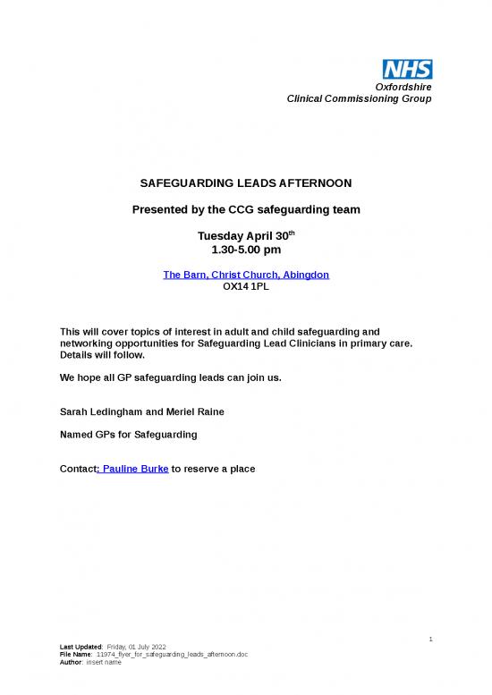 picture1_Flyer For Safeguarding Leads Afternoon | Flyer Template Word