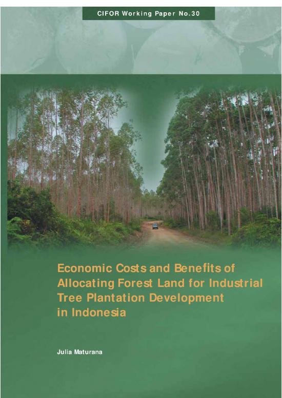 picture1_Research Pdf 9043 | 2005 Economic Costs And Benefits Of Allocating Forest Land For Industrial Tree Plantation Development In Indonesia | Kehutanan