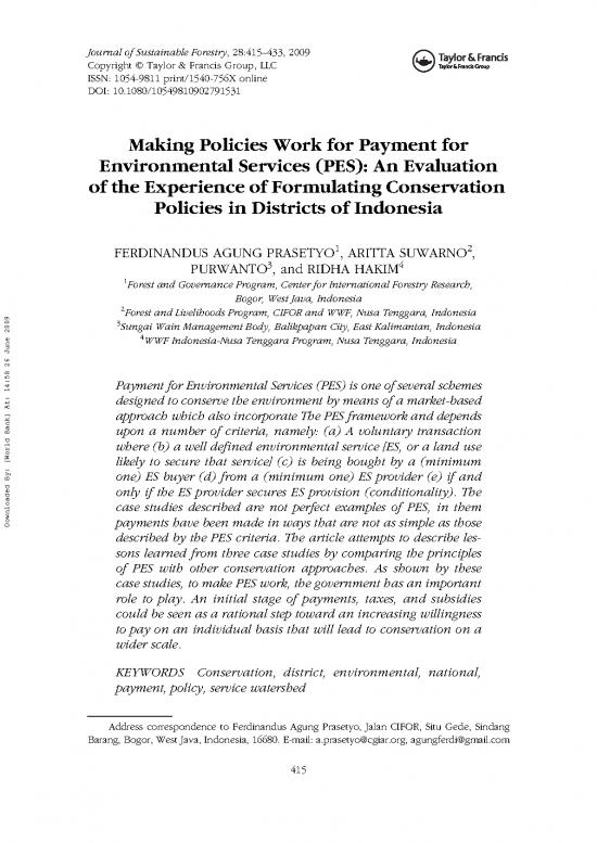 picture1_Work Spreadsheet 9144 | 04  Making Policies Work For Payment For Environmental Services  Pes   An Evaluation Of The Experience Of Formulating Conservation In Indonesia | Kehutanan