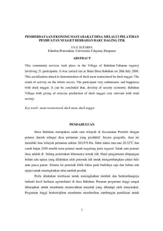 picture_Pertanian Pdf 9449 | P Pemberdayaan Ekonomi Masyarakat Desa Melalui Pelatihan Pembuatan Nugget Berbahan Baku Daging Itik | Pertanian Dan Peternakan