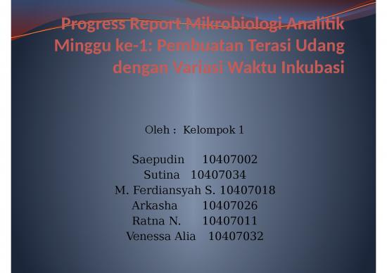 picture Timeline Spreadsheet 9459 | Progress Report Mikrobiologi Analitik Finish2 | Pertanian Dan Peternakan