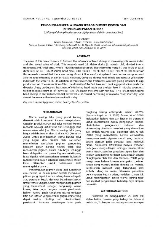 picture1_Pertanian Pdf 9599 | P Penggunaan Kepala Udang Sebagai Sumber Pigmen Dan Kitin Dalam Pakan Ternak | Pertanian Dan Peternakan