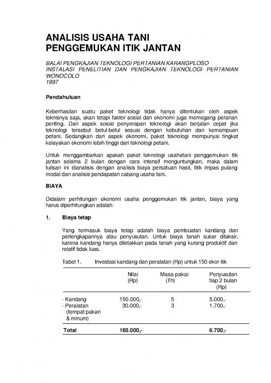 picture_Presentasi Usaha 9695 | X Analisis Usaha Tani Penggemukan Itik Jantan | Pertanian Dan Peternakan
