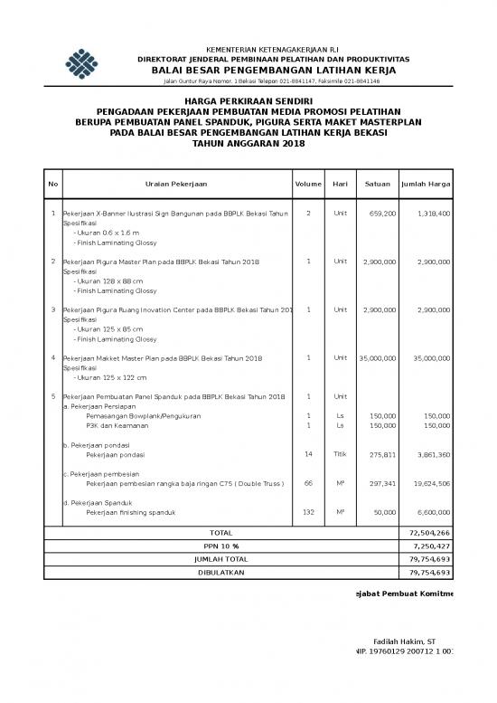 picture Excel Sheet Download 9773 | Lampiran Hps  Penawaran Pembuatan Media Promosi Pelatihan | Sipil Dan Konstruksi