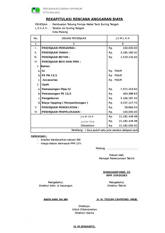picture File Rab - Rencana Anggaran Biaya Id 9794 | Rab Pembuatan Rumah Pompa Burteng