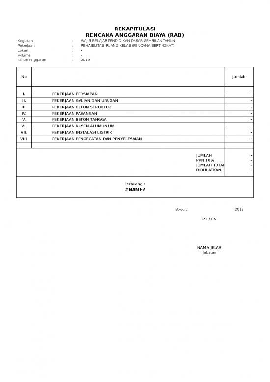 picture File Rab - Rencana Anggaran Biaya Id 9802 | Harga Satuan 2019 Kabupaten Bogor
