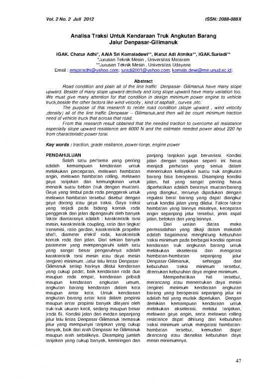 picture1_Research Pdf 10083 | Analisa Traksi Untuk Kendaraan Truk Angkutan Barang(47 54) | Teknik Mesin