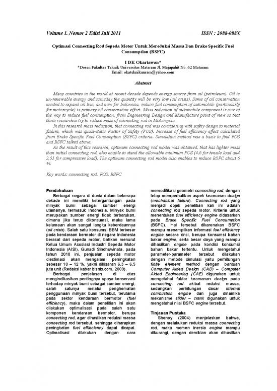 picture_Research Pdf 10091 | Okariawan Optimasi Connecting Rod Sepeda Motor Untuk Mereduksi Massa Dan Brake Specific Fuel Consumption (bsfc) | Teknik Mesin