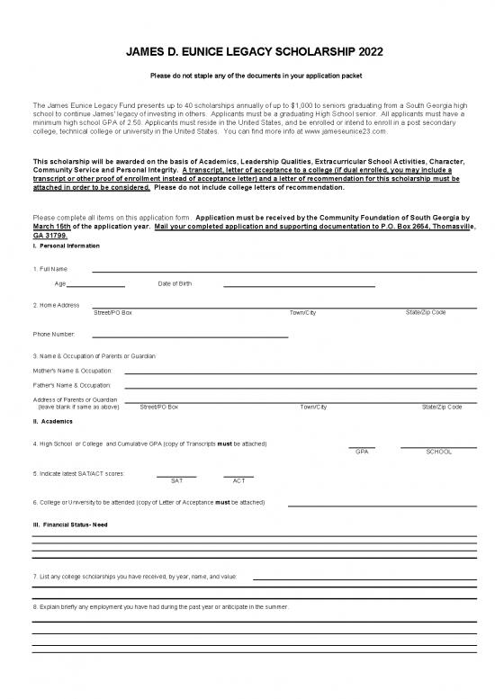 picture_Scholarship Application Letter Sample Pdf 10164 | James  Eunice Legacy Scholarship Application | Beasiswa 2022
