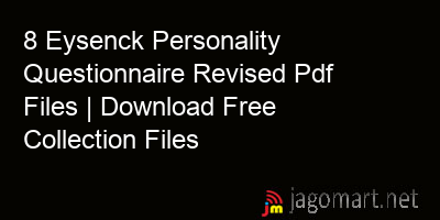 picture 8 Eysenck Personality Questionnaire Revised Pdf Files | Download Free Collection Files