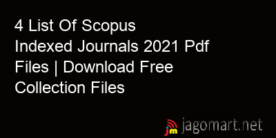 picture 4 List Of Scopus Indexed Journals 2021 Pdf Files | Download Free Collection Files