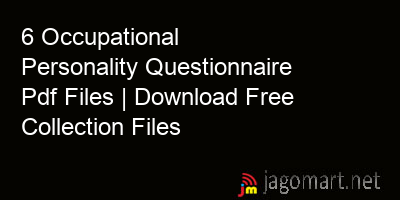 picture 6 Occupational Personality Questionnaire Pdf Files | Download Free Collection Files