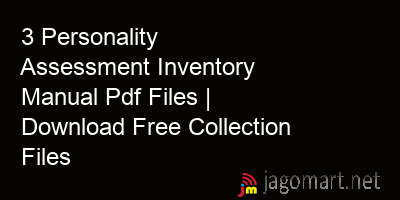picture 3 Personality Assessment Inventory Manual Pdf Files | Download Free Collection Files