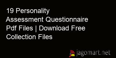 picture 19 Personality Assessment Questionnaire Pdf Files | Download Free Collection Files