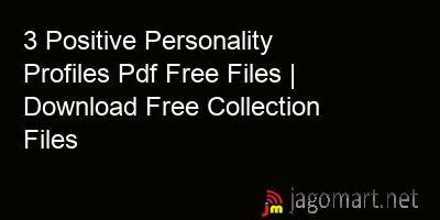 picture 3 Positive Personality Profiles Pdf Free Files | Download Free Collection Files