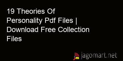 picture 19 Theories Of Personality Pdf Files | Download Free Collection Files