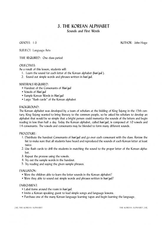picture Language Pdf 99147 | 3 The Korean Alphabet