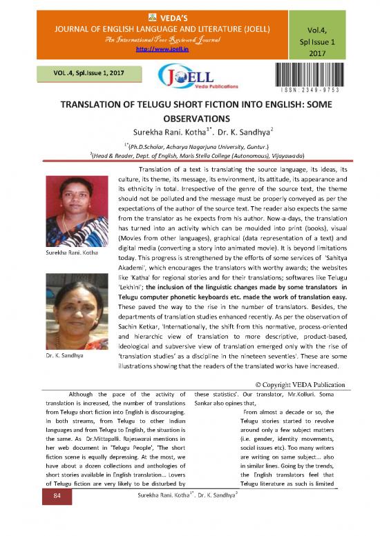 picture1_Language Pdf 98612 | 84 89 Translation Of Telugu Short Fiction