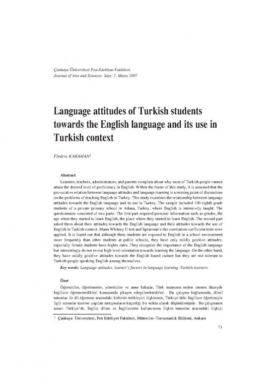 picture1_Language Pdf 99522 | Arastirmax Dil Ingilizce Dil Yonelik Turk Ogrencilerin Tutum Turk Baglaminda Kullanimi Seri C
