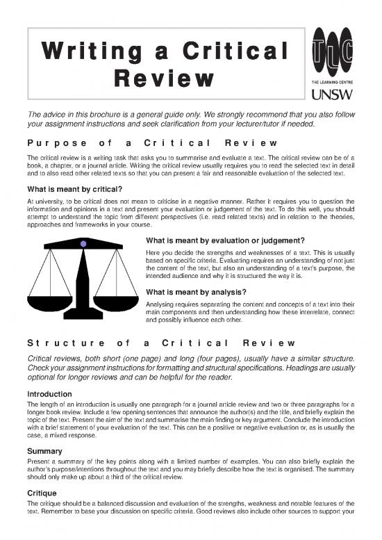 picture Example Of Article Review Pdf 97486 | Critical Review