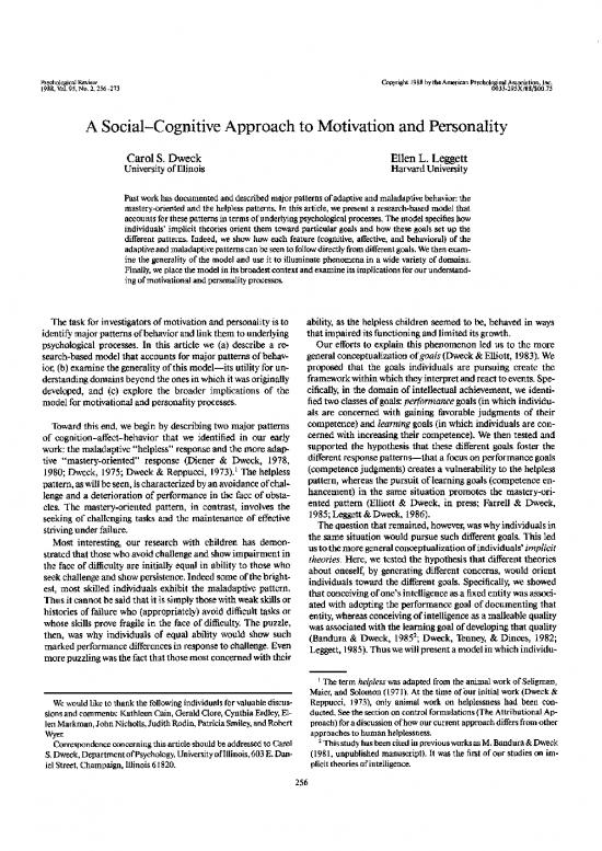picture1_Personality Pdf 97365 | Dweck Leggett88