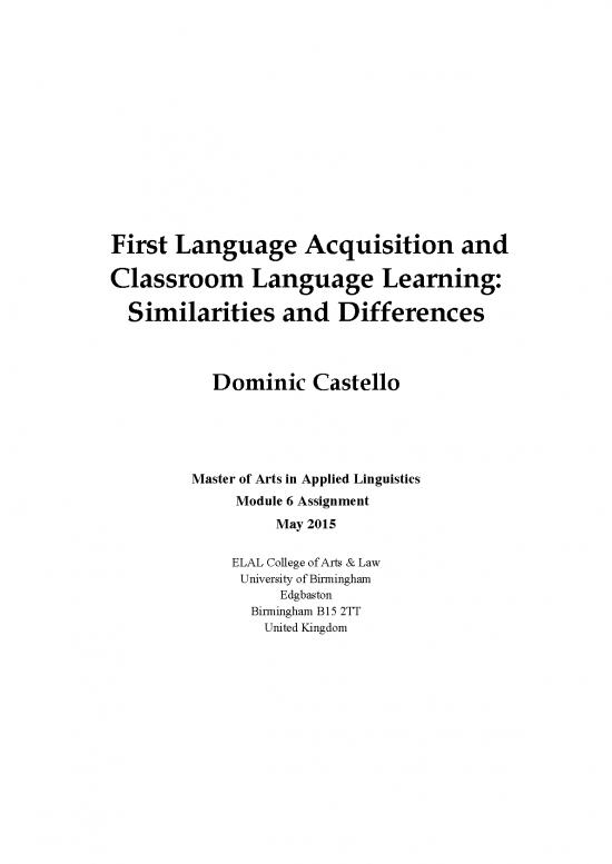 picture Language Pdf 98972 | First Language Acquisition And Classroom Language Learning Similarities And Differences
