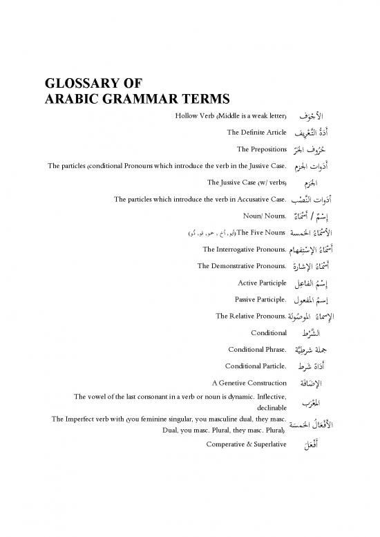 picture1_Glossary Of Arabic Grammar Terms
