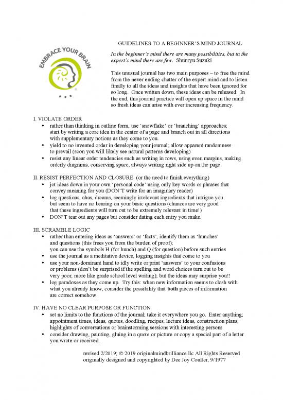 picture Journal Pdf 97555 | Guidelines To A Beginners Mind Journal
