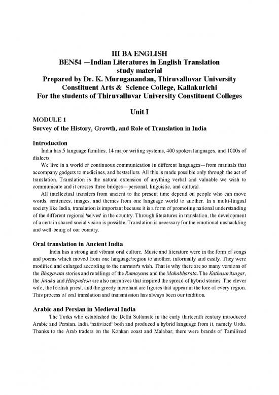 picture Language Pdf 99279 | Iii Ba Indian Litearture In Translation Unit 1