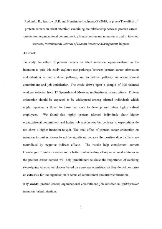 picture Journal Pdf 97562 | Ijhrm Protean Career Orientations Commitment Job Satisfaction And Turnover Intentions Redundo Sparrow Hernandez Lechuga