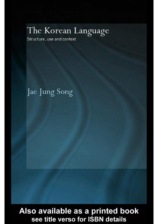 picture Language Pdf 99514 | Jae Jung Song The Korean Language
