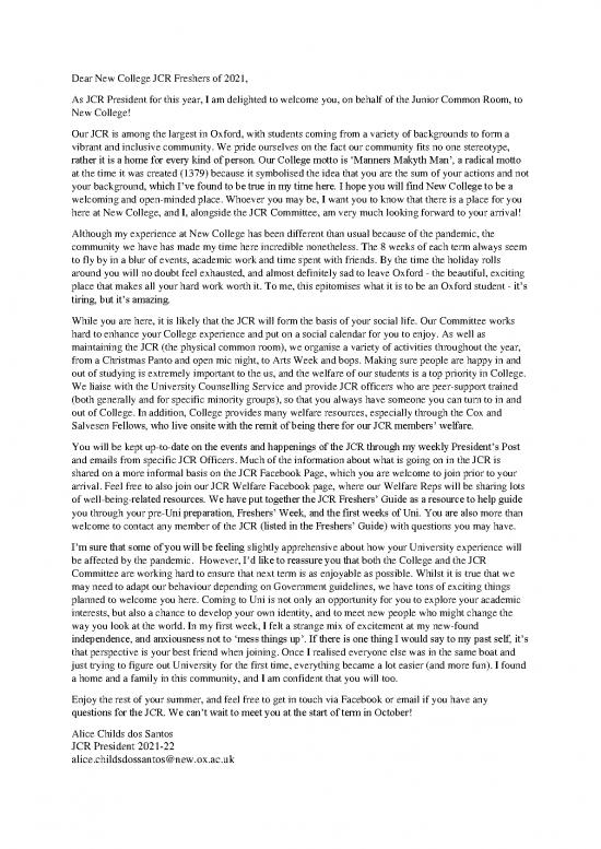 picture_Jcr 2021 Pdf 98098 | Jcr Pres Letter To Freshers 2021