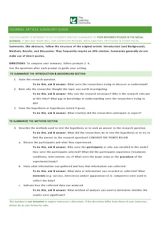 picture Journal Pdf 98094 | Journal Article Summary Guide
