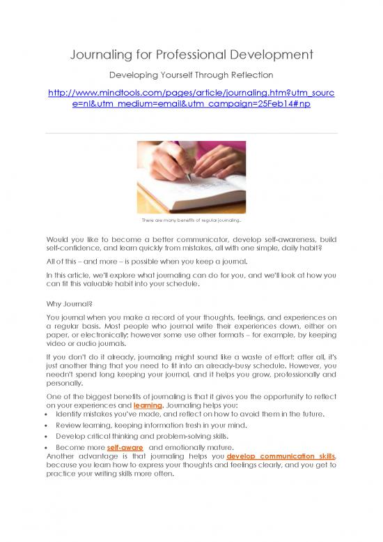 picture Journal Pdf 98170 | Journaling For Professional Development