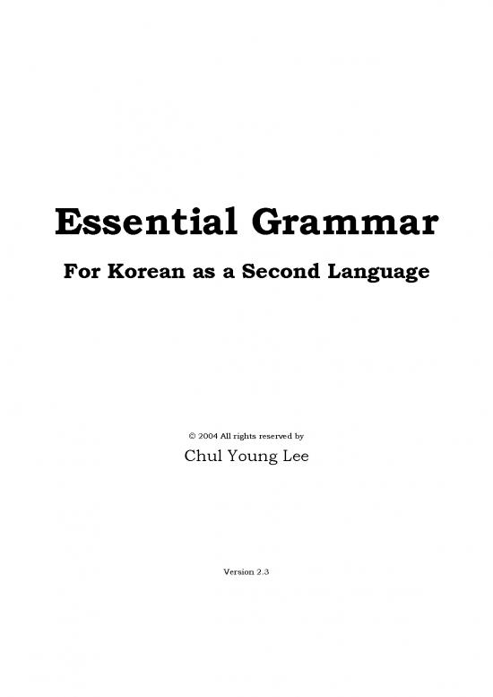 picture Language Pdf 99019 | Lee Chul Young,korean Grammar Textbook,indexed