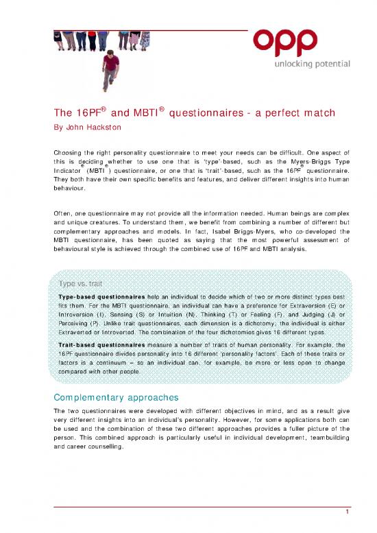 picture1_Personality Pdf 97169 | Mbti And 16pf Match
