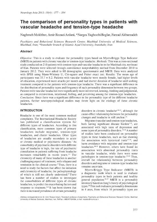 picture1_Personality Pdf 97156 | Neuroasia 2013 18(4) 377