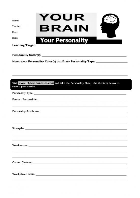 picture Personality Pdf 97273 | Personality Ws
