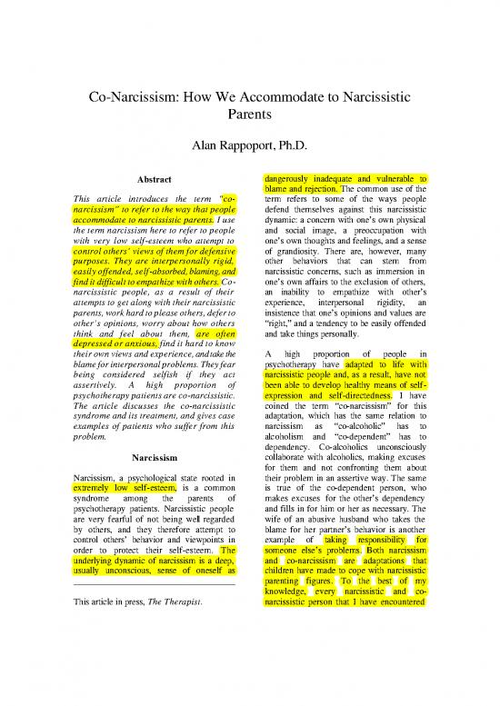 picture_Narcissism Pdf 97271 | Rappoport2005
