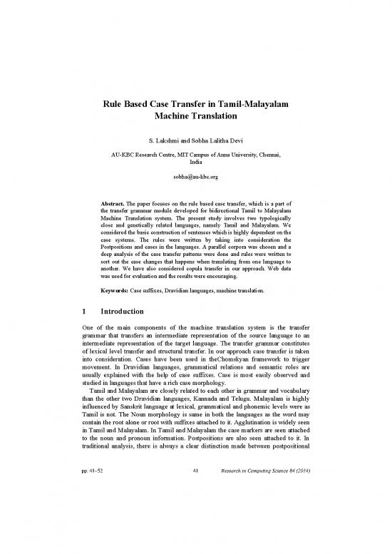 picture Language Pdf 99232 | Rule Based Case Transfer In Tamil Malayalam Machine Translation